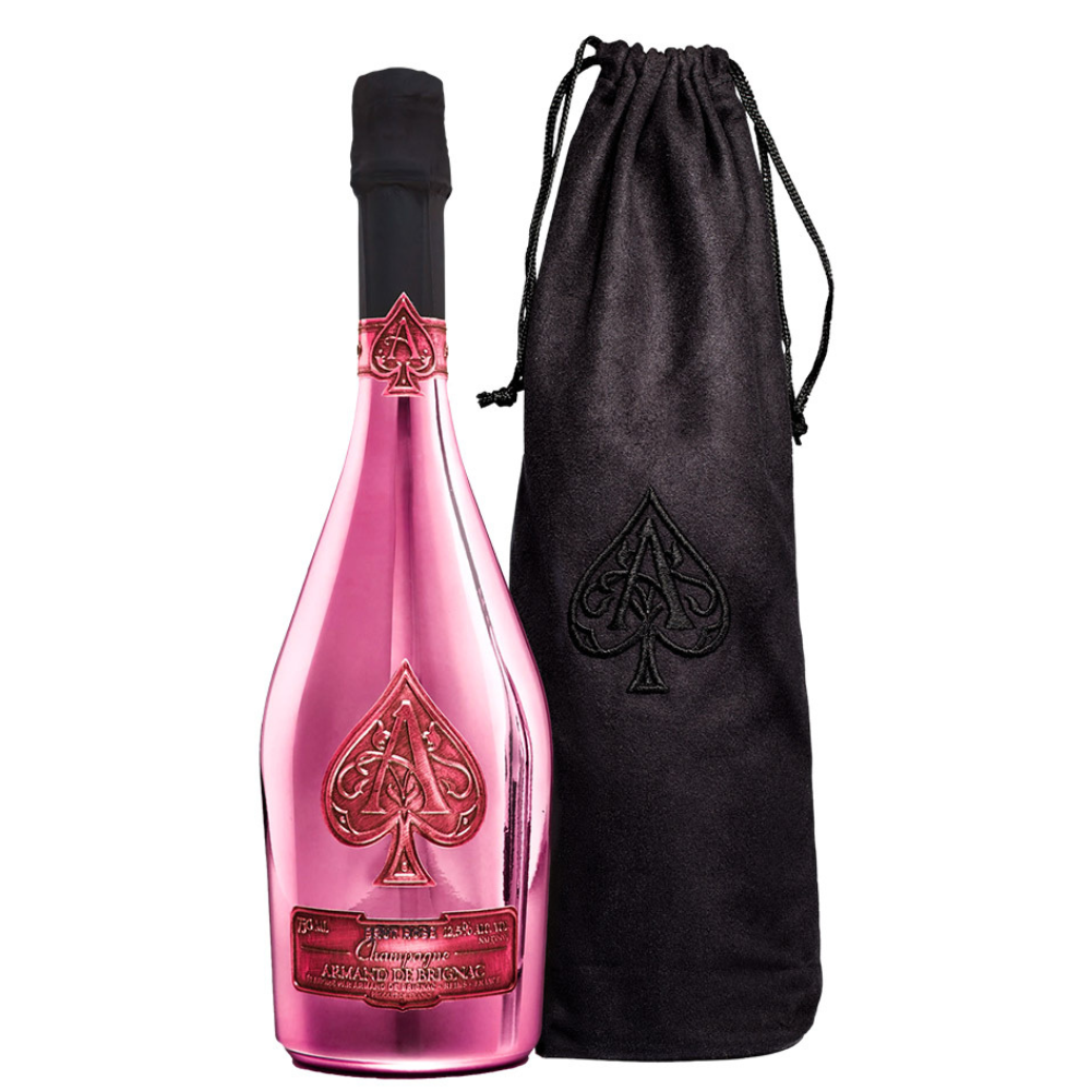 黑桃王牌 佳人粉紅香檳絨布袋 Armand De Brignac Brut ROSE