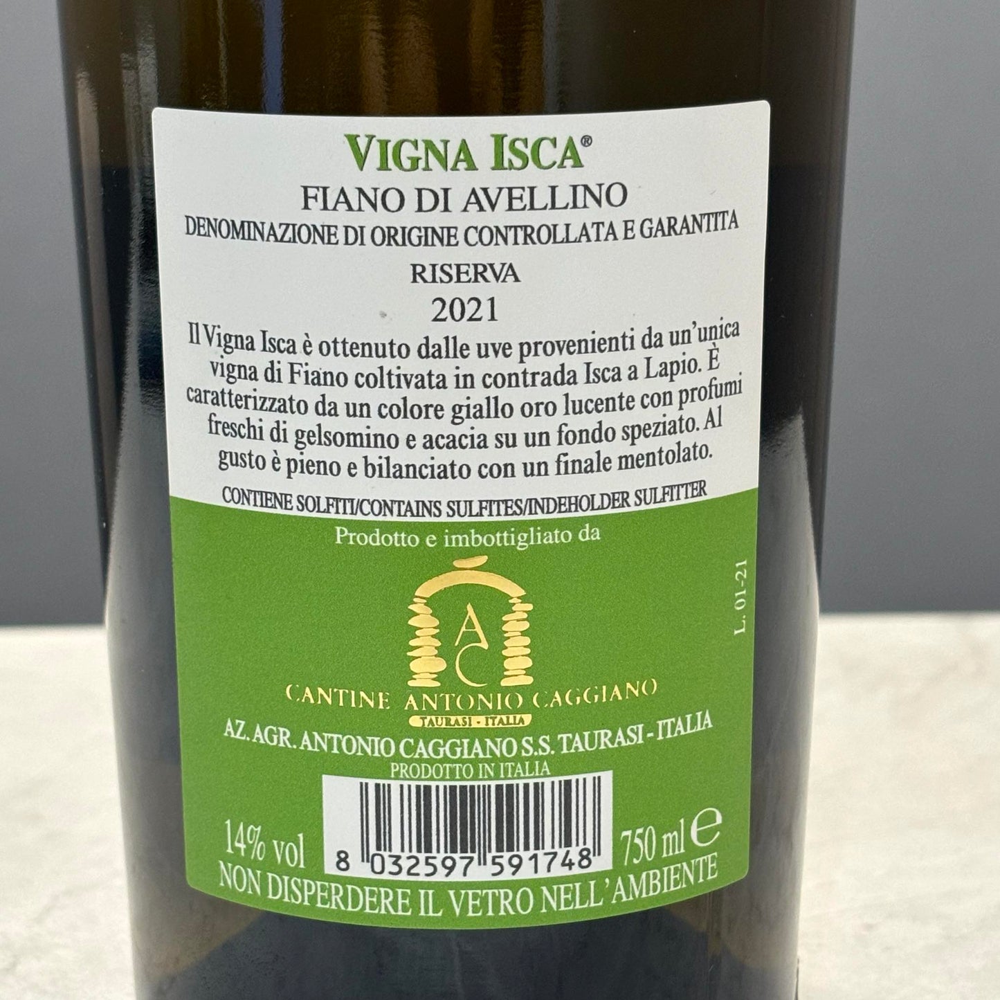 ANTONIO CAGGIANO VIGNA ISCA 典藏菲亞諾白酒