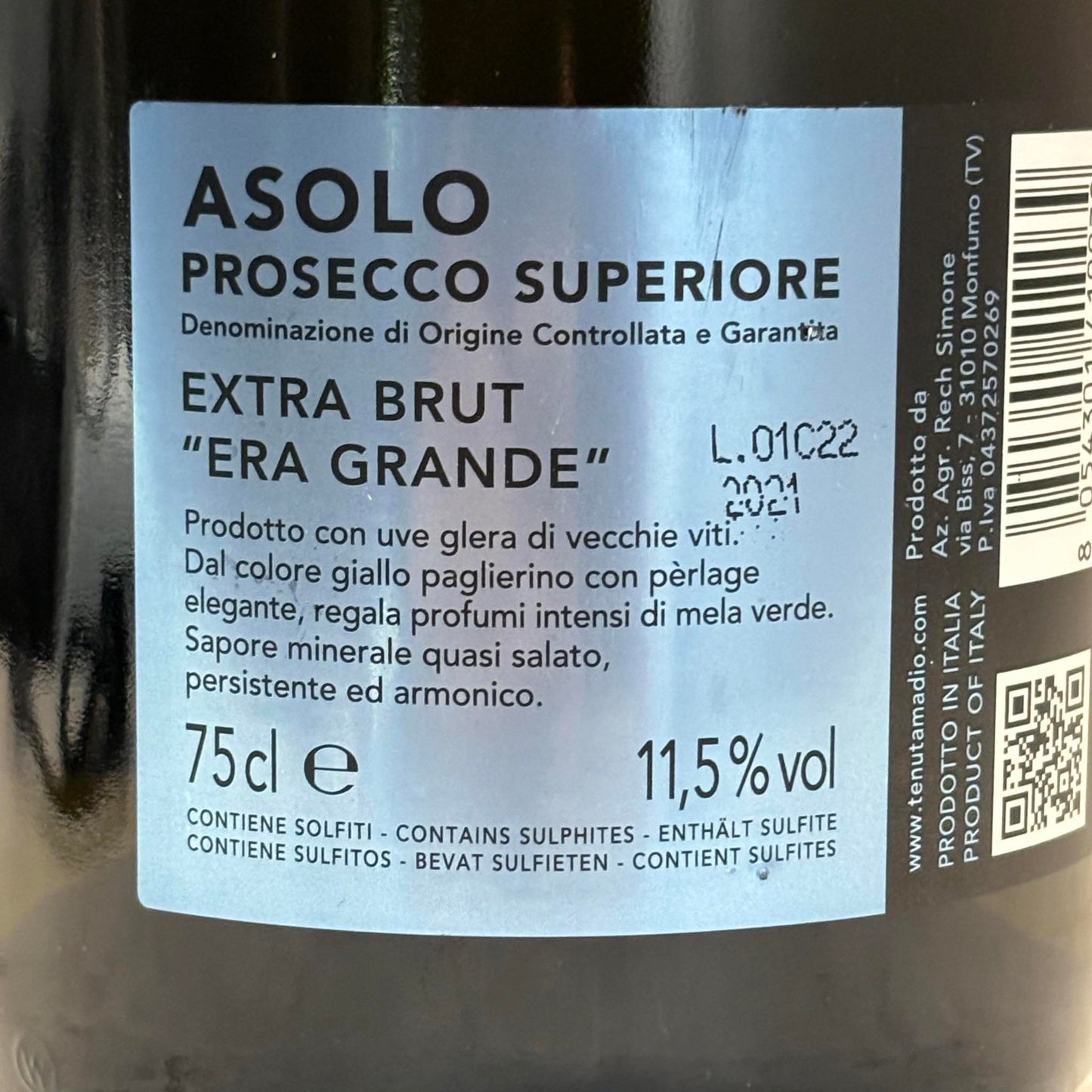 ASOLO PROSECCO SUPERIORE EXTRA BRUT 氣泡酒