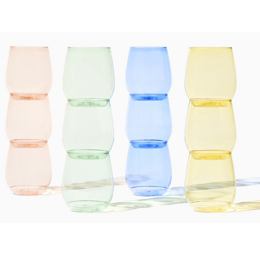 保特環保彩色葡萄酒杯14盎司 塑膠無梗杯 一盒12入 Tossware 14oz Vino color party set